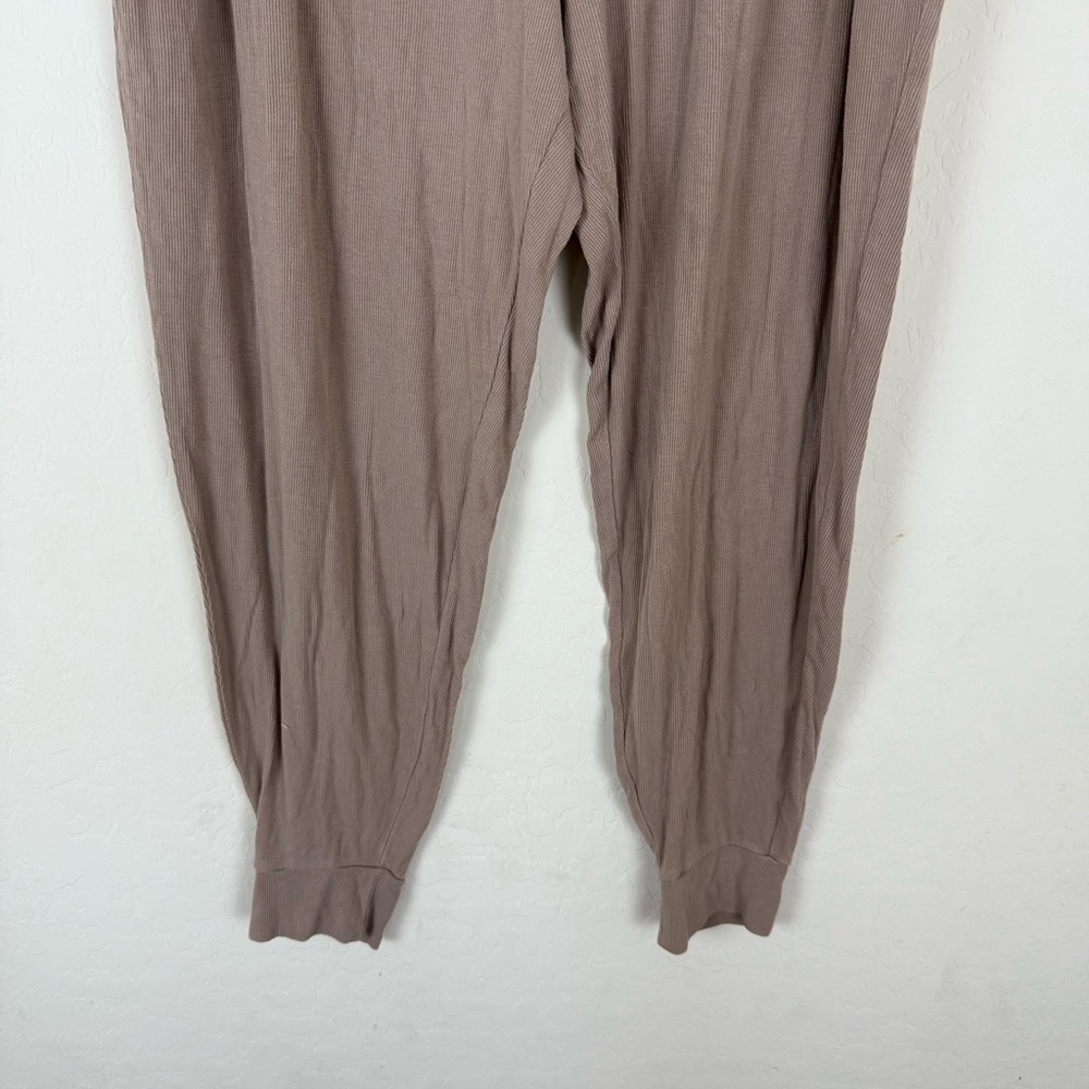 COZY EARTH Bamboo Rib Knit Jogger Pants Beige Suede - Picture 7 of 12
